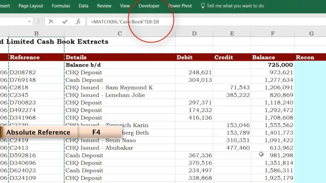 Bank Rec Excel Template