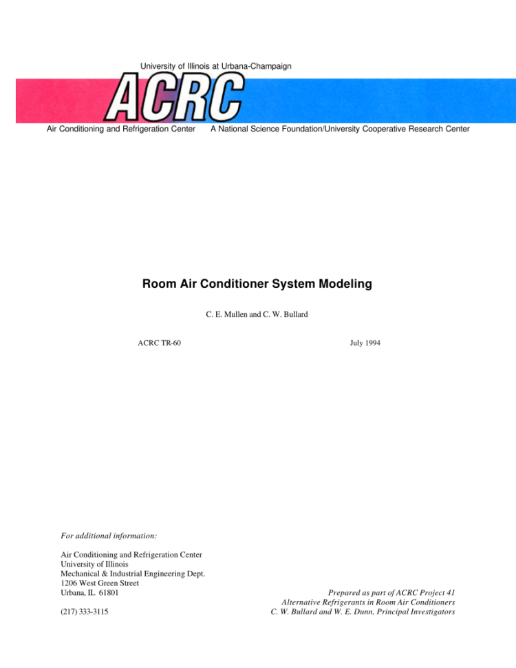 Refrigerant Tracking Spreadsheet Regarding Pdf Room Air Conditioner System Modeling Refrigerant Tracking Spreadsheet Regarding Pdf Room Air Conditioner System Modeling