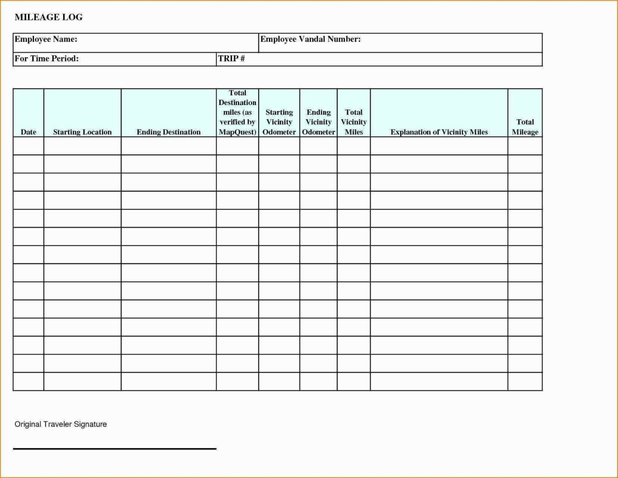 Reimbursement Spreadsheet Throughout Mileage Tracking Template Beautiful Mileage Reimbursement