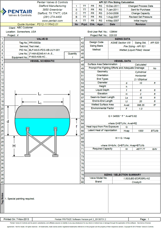 Relief Valve Sizing Spreadsheet Regarding Valves  Controls Anderson Greenwood Crosby Varec Prv 2 Size