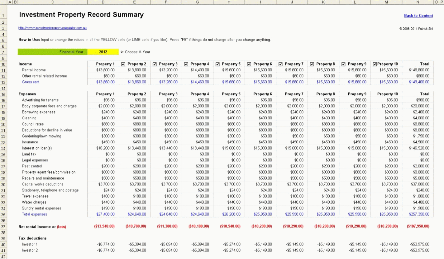 free income and expense wps template