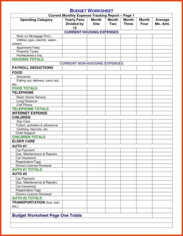 monthly rental property expense spreadsheet