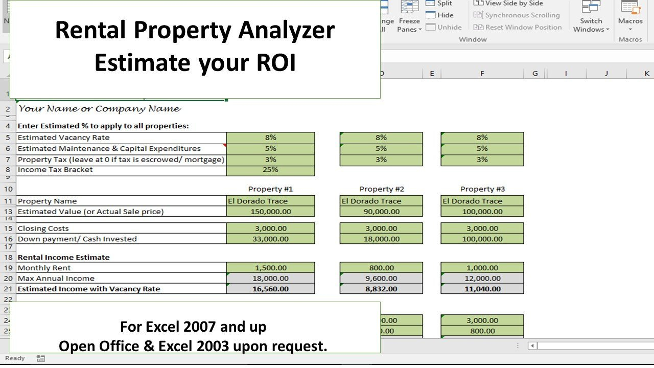 Rental Property Investment Calculator Spreadsheet With Rental Property Investment Calculator Spreadsheet With Budget