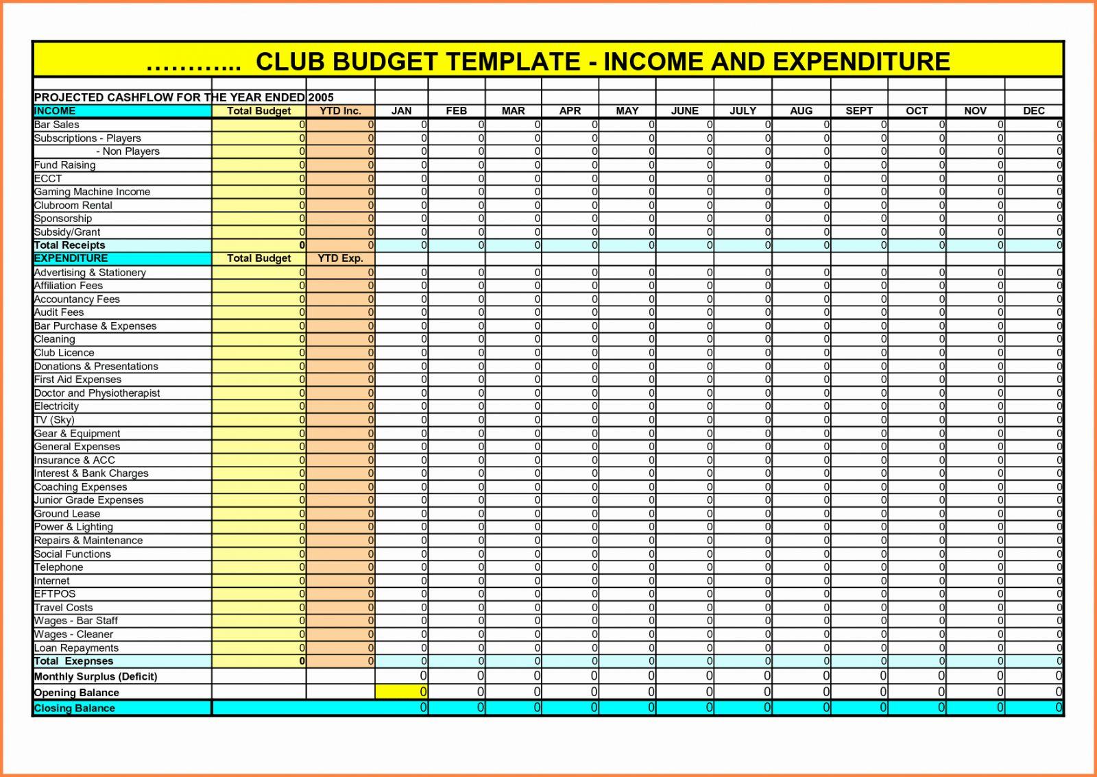 excel template for income and expense report