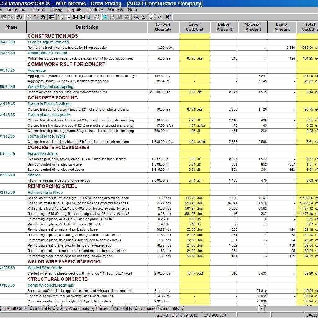 Job Cost Spreadsheet For Construction