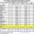 Residential Estimating Spreadsheet Throughout Construction Estimate Spreadsheet Residential Estimating