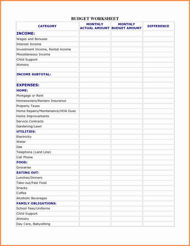 Restaurant Budget Spreadsheet Free Download —