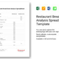 Restaurant Cost Analysis Spreadsheet Intended For Restaurant Breakeven Analysis Spreadsheet Template In Word, Excel