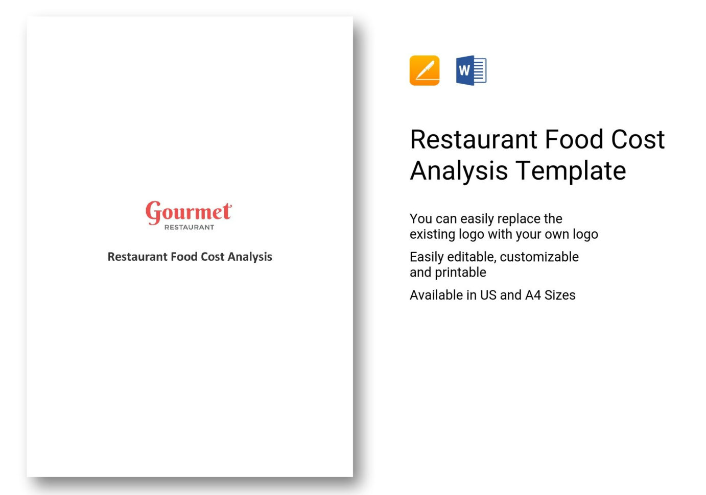 Restaurant Cost Analysis Spreadsheet Intended For Restaurant Food Cost Analysis Template In Word, Apple Pages