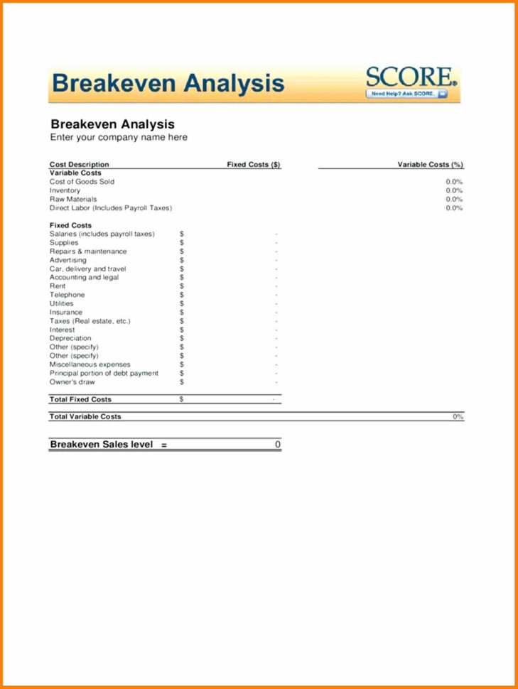Restaurant Cost Analysis Spreadsheet Throughout 8+ Restaurant Break Even Analysis Spreadsheet  Credit Spreadsheet