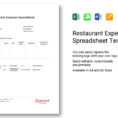 Restaurant Expense Spreadsheet Template In Restaurant Expenses Spreadsheet Template In Word, Excel, Apple Pages