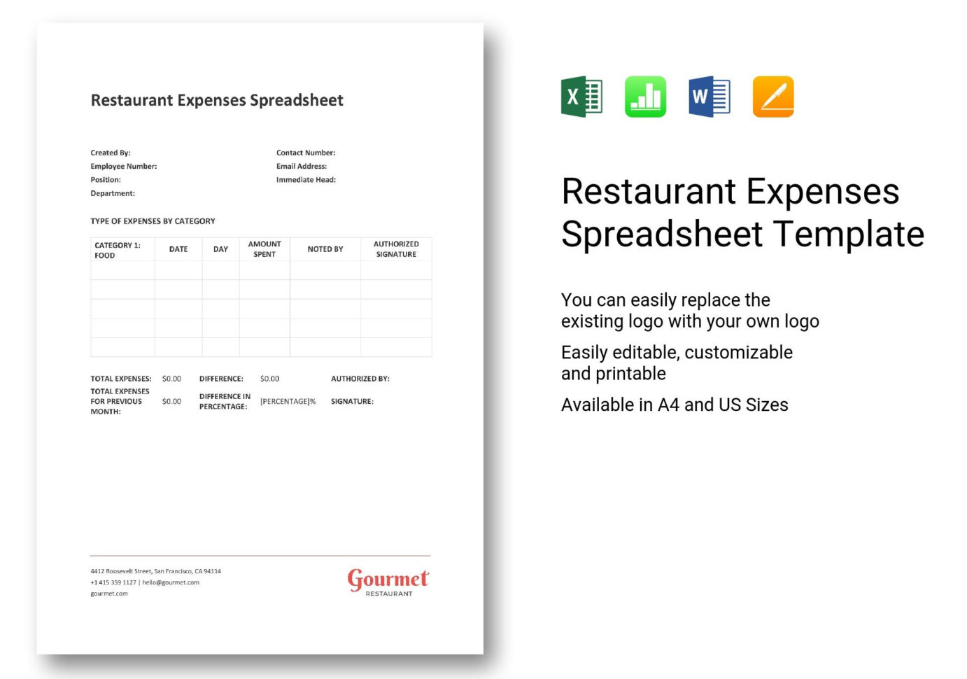 Restaurant Expense Spreadsheet Template In Restaurant Expenses Spreadsheet Template In Word, Excel, Apple Pages Restaurant Expense Spreadsheet Template In Restaurant Expenses Spreadsheet Template In Word, Excel, Apple Pages