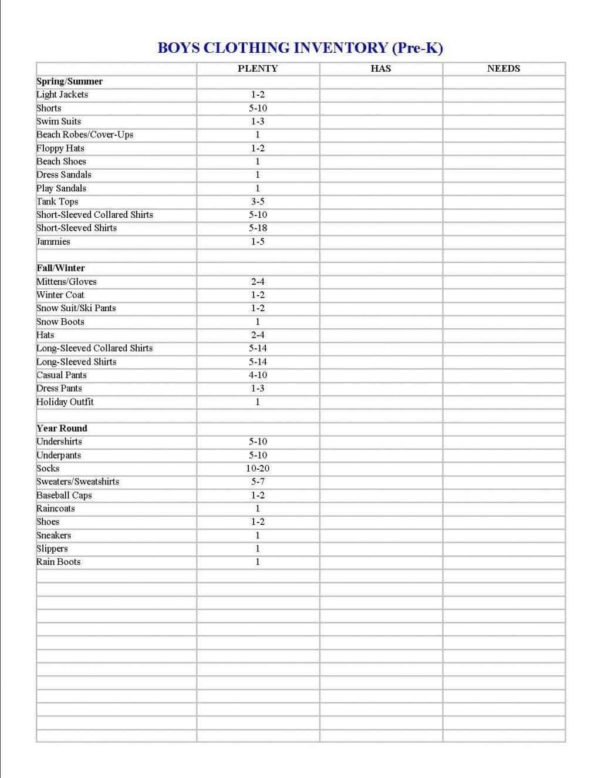 Retail Store Inventory Spreadsheet — Db 8529