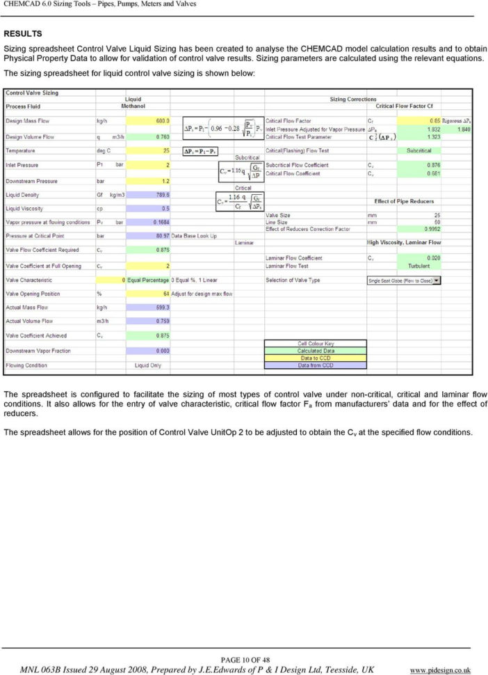 Rupture Disc Sizing Spreadsheet Throughout Chemcad 6.0 Sizing Tools  Pdf
