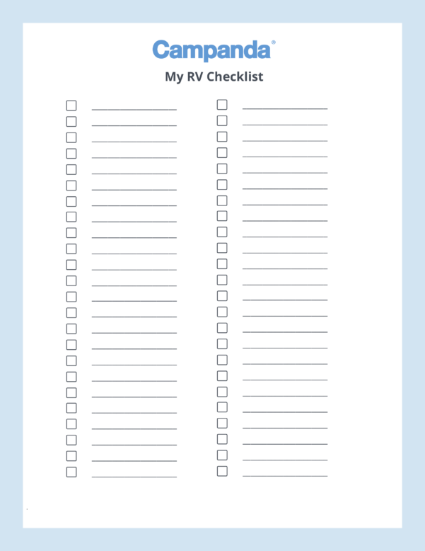 rv checklist excel