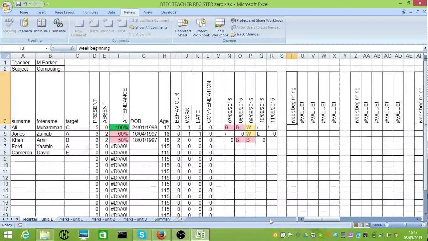 Safety Incident Tracking Spreadsheet —