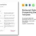 Sales Prospecting Spreadsheet Templates In Restaurant Sales Prospecting Sheet Template In Word, Excel, Apple