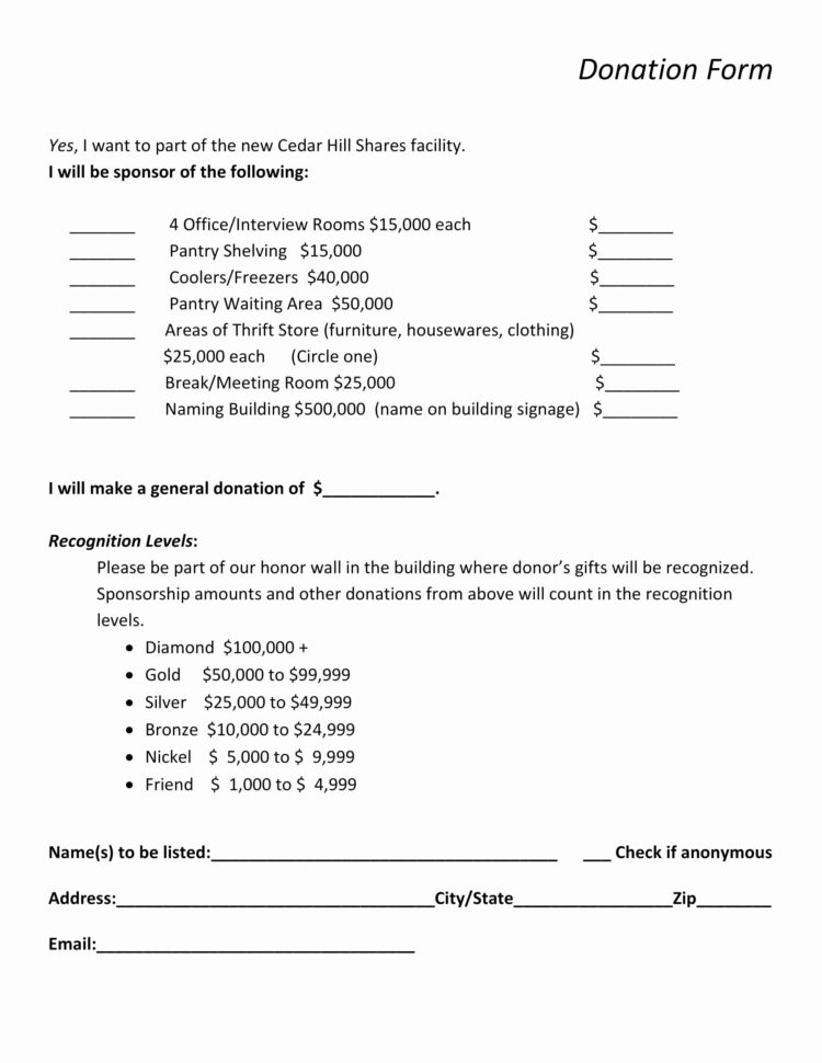 Salvation Army Donation List Printable