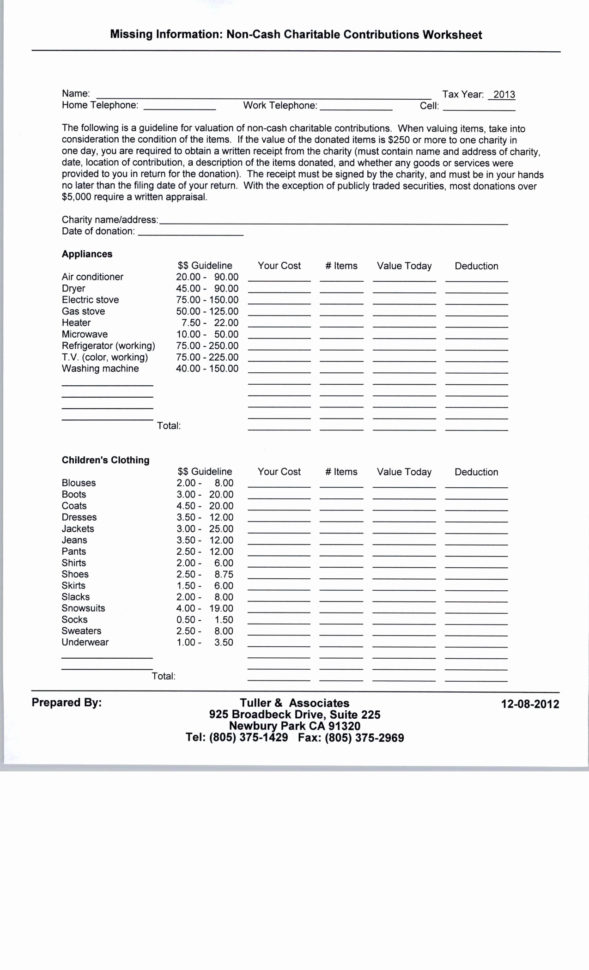Salvation Army Donation Value Spreadsheet Inside Salvation Army Appliances Donation Value Guide