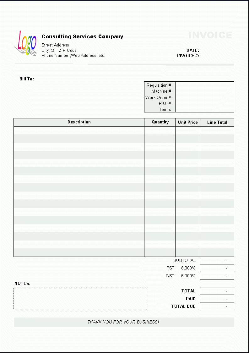 how can make invoice in excel