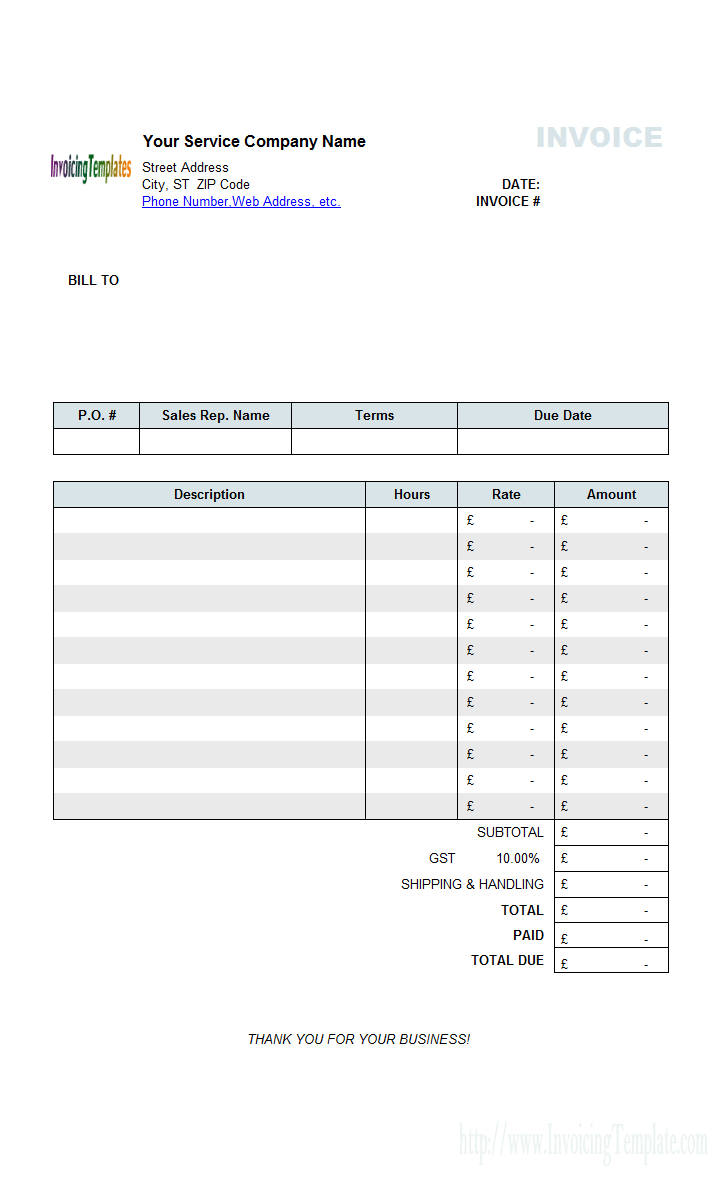 Sample Invoice Spreadsheet intended for General Invoice Templates In Excel  20 Results Found
