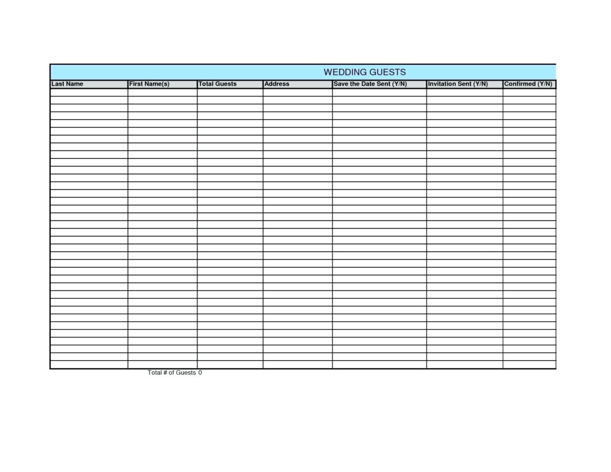 Sample Wedding Guest List Spreadsheet For Event Guest List Template Knowing Excel Template Guest List Ideal