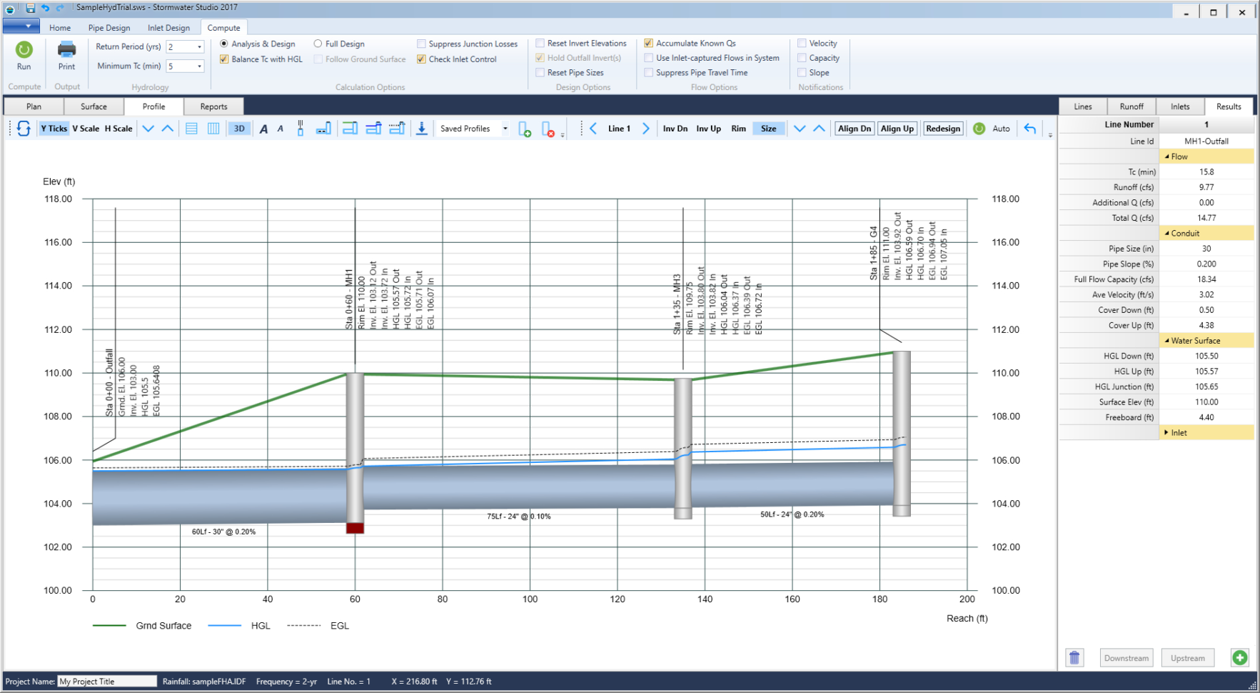 Sanitary Sewer Design Spreadsheet For Storm Sewer Design Software  Stormwater Modeling  Stormwater Studio