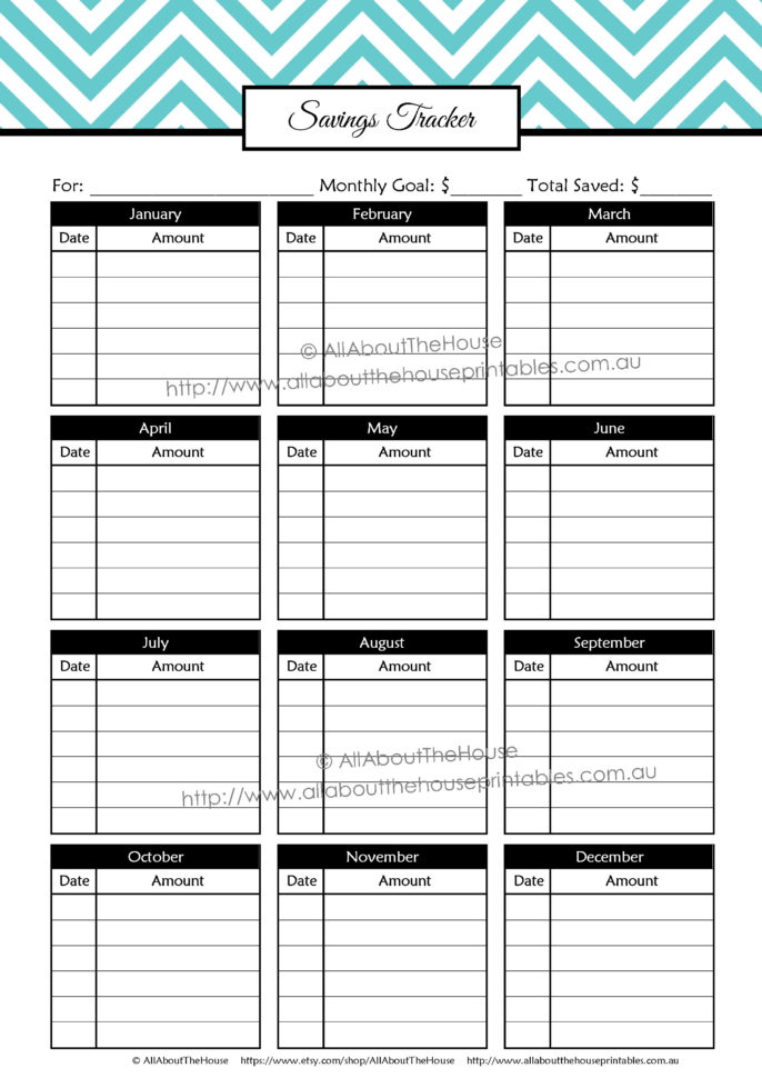 Savings Goal Spreadsheet Intended For Upcoming Expenses  Allaboutthehouse Printables