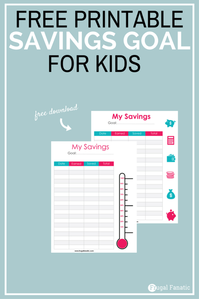 Savings Goal Tracker Spreadsheet Pertaining To How To Create Savings Goals For Kids + Free Savings Tracker  Frugal