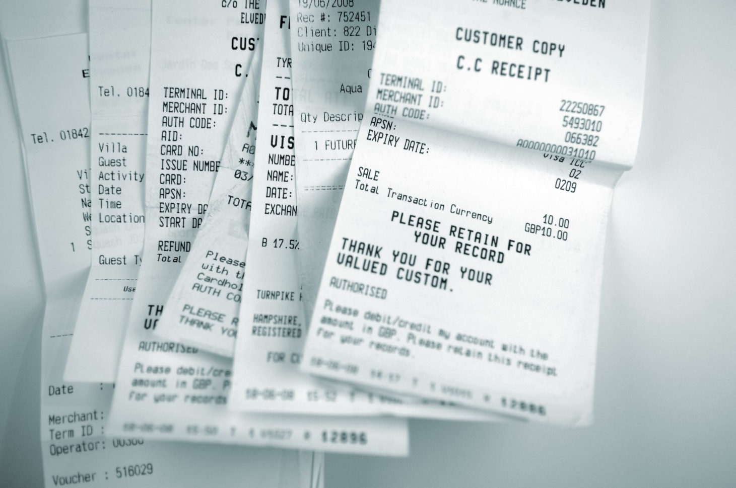 buisness expenses receipt spreadsheet