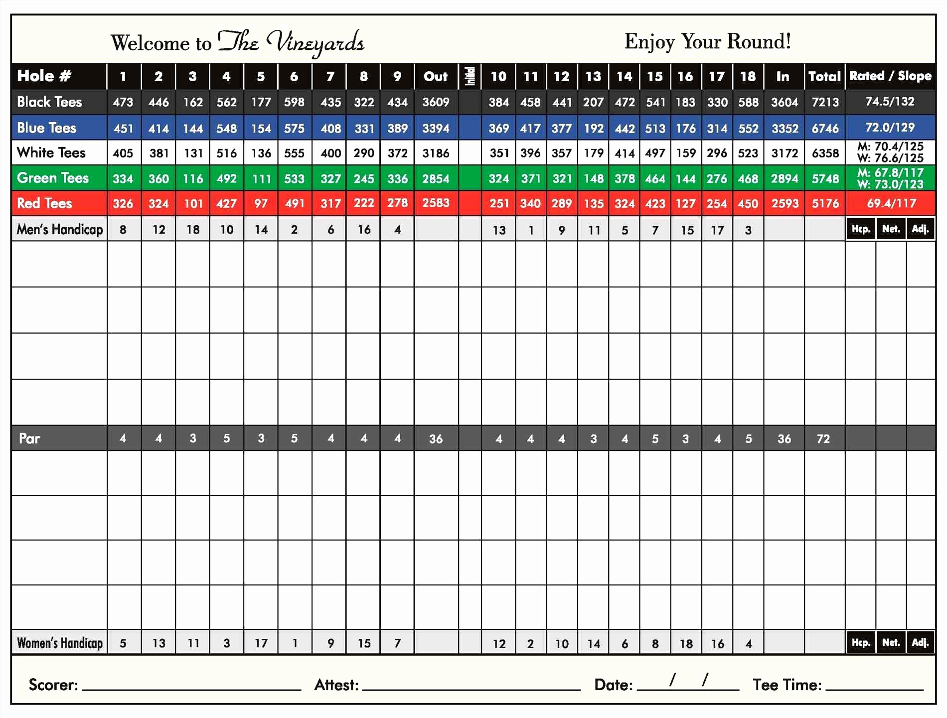 Golf League Excel Template