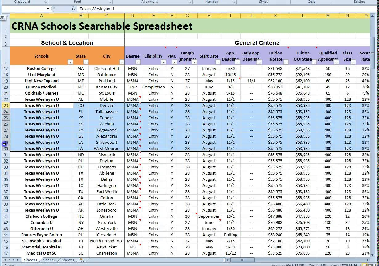 Searchable Spreadsheet For Spreadsheet