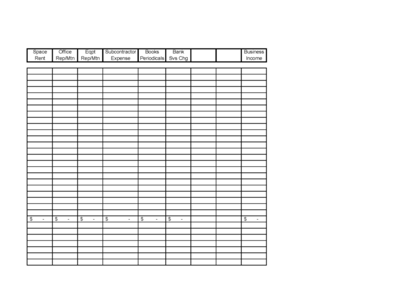 Self Employed Expense Spreadsheet With Regard To Schedule C Expenses