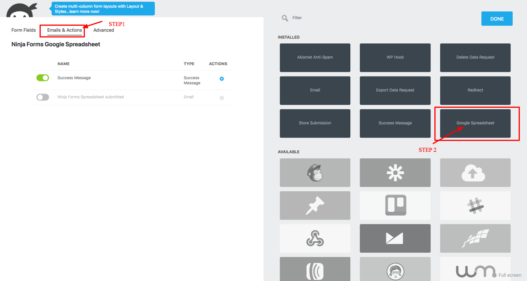 Send Form Data To Google Spreadsheet With How To Integrate Google Spreadsheet With Ninja Forms  Webholics