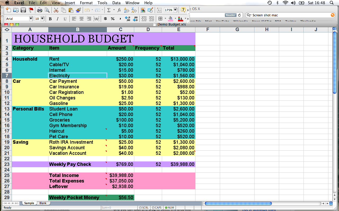 setting a household budget