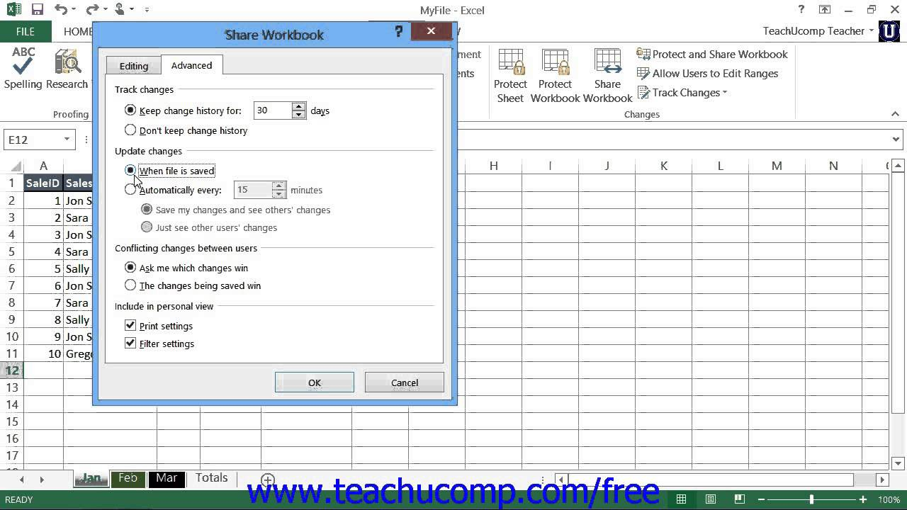 how to work with multiple users on an excel worksheet