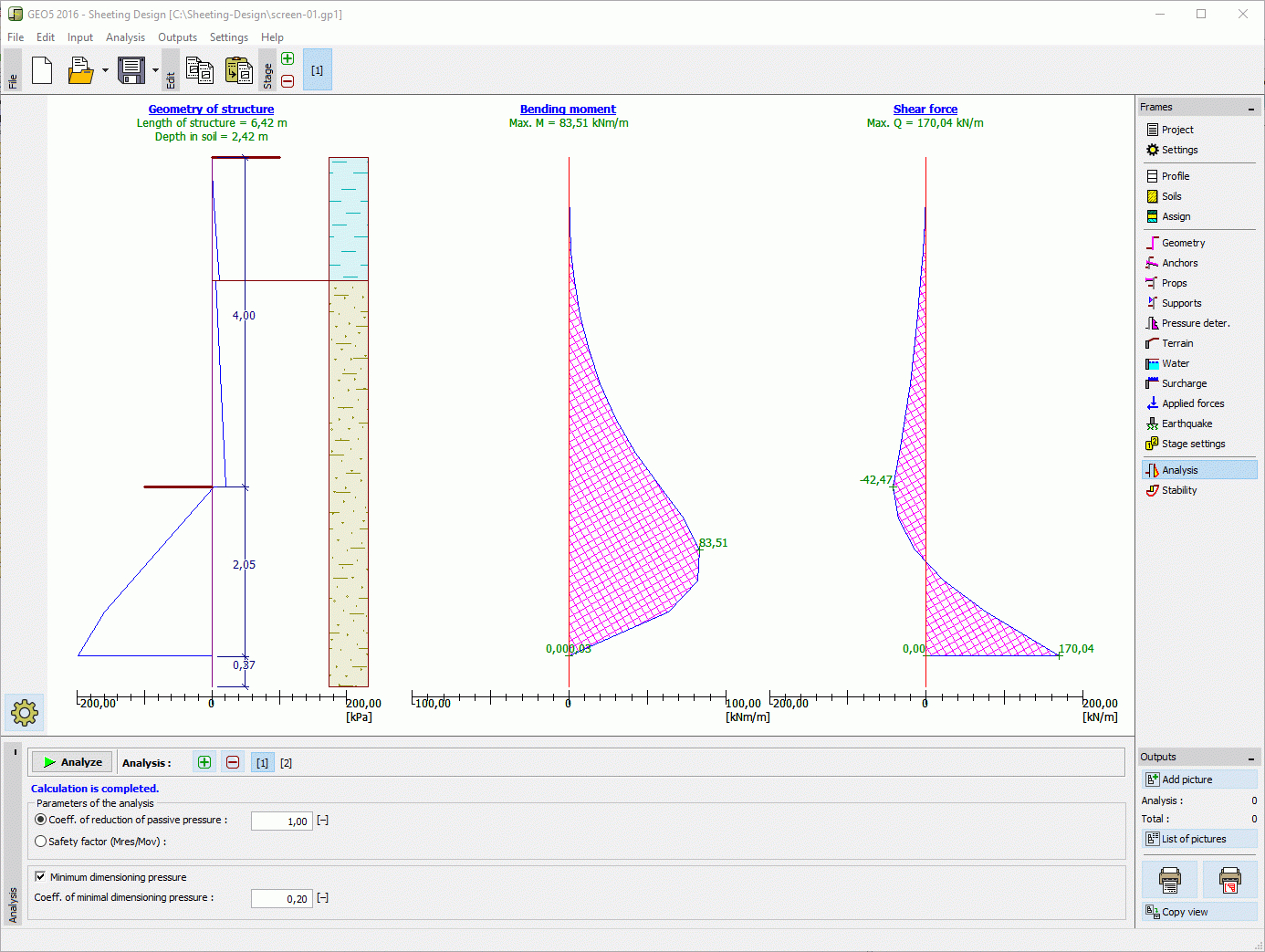Sheet Pile Design Spreadsheet Throughout Sheeting Design  Geotechnical Software Geo5  Fine