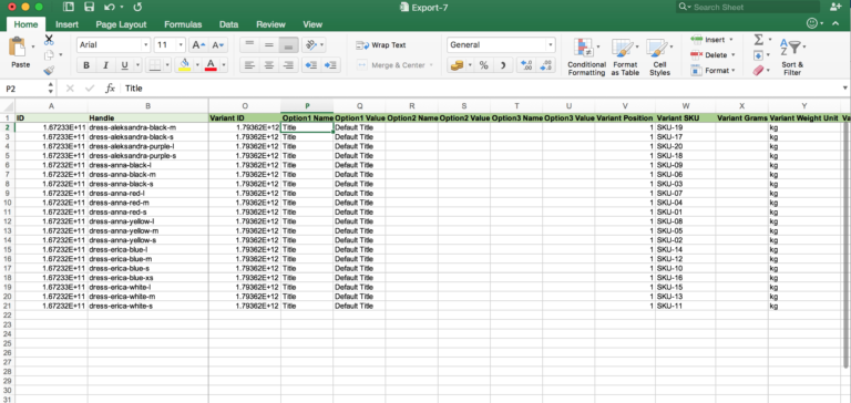 Shopify Spreadsheet inside How To Group Products Into Products With ...