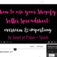 Shopify Spreadsheet Regarding The Shopify Seller Spreadsheet  Paper + Spark