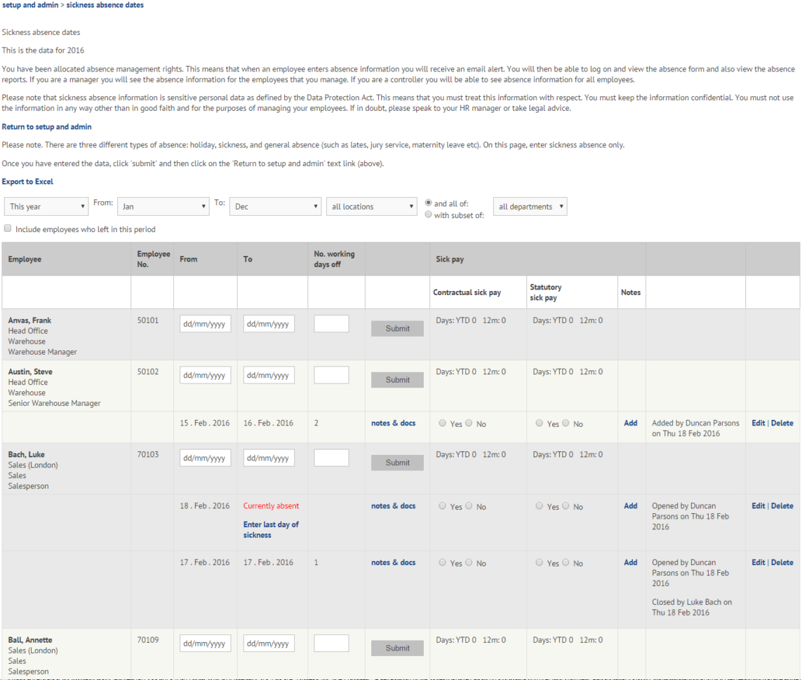 Sickness Absence Recording Spreadsheet Regarding Administration Of Sickness Absence Managers And Controllers Sickness Absence Recording Spreadsheet Regarding Administration Of Sickness Absence Managers And Controllers