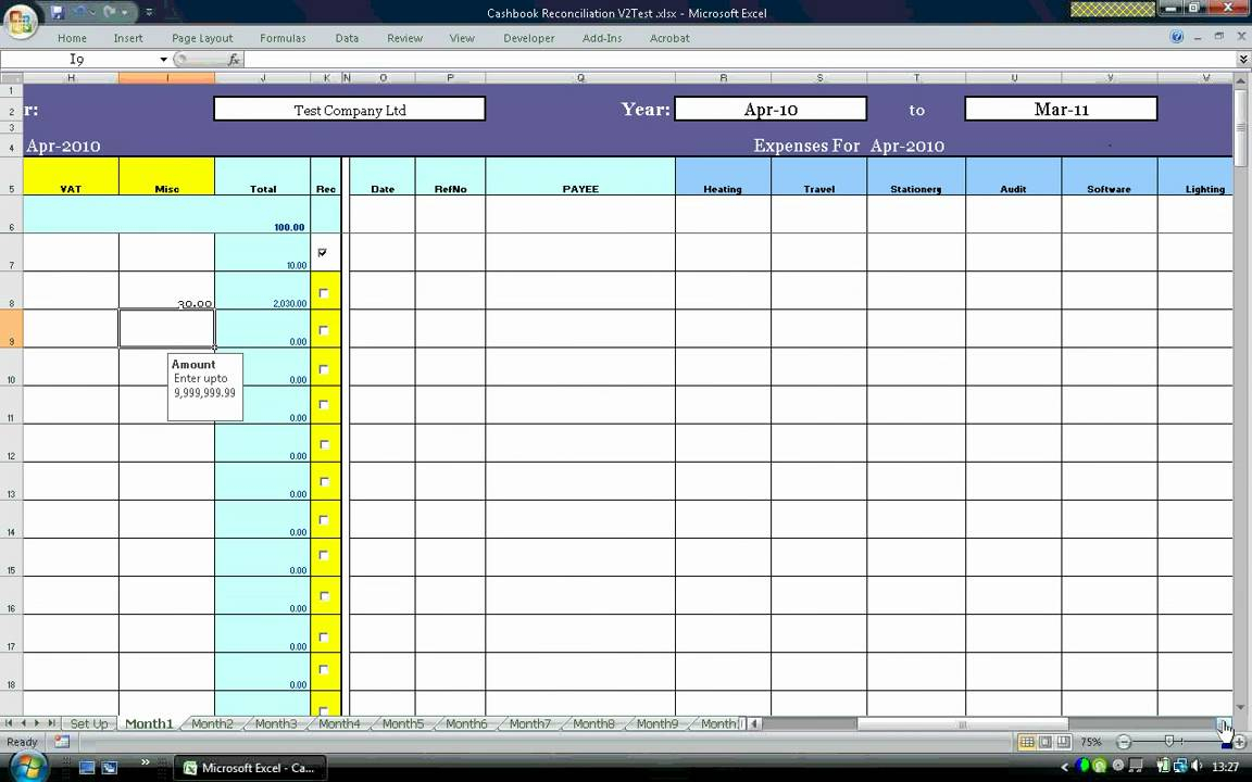 Simple Cash Book Spreadsheet for 30 Images Of Excel Cash Book Template  Bfegy