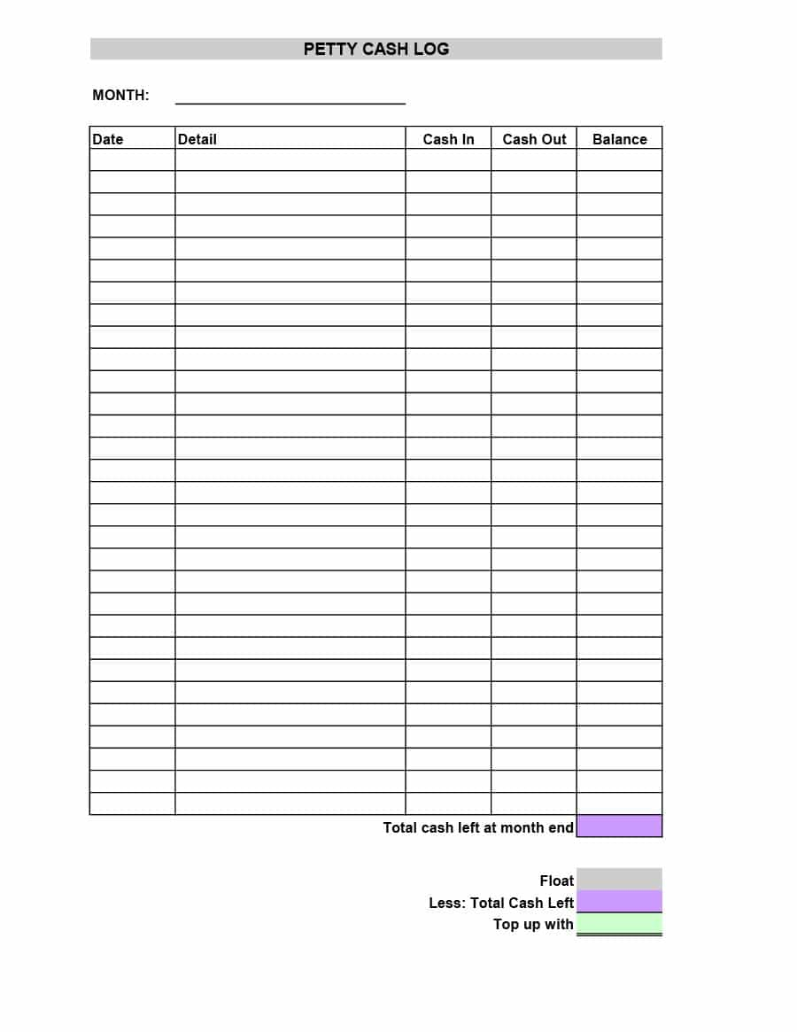 Simple Cash Book Spreadsheet for 40 Petty Cash Log Templates  Forms [Excel, Pdf, Word]  Template Lab