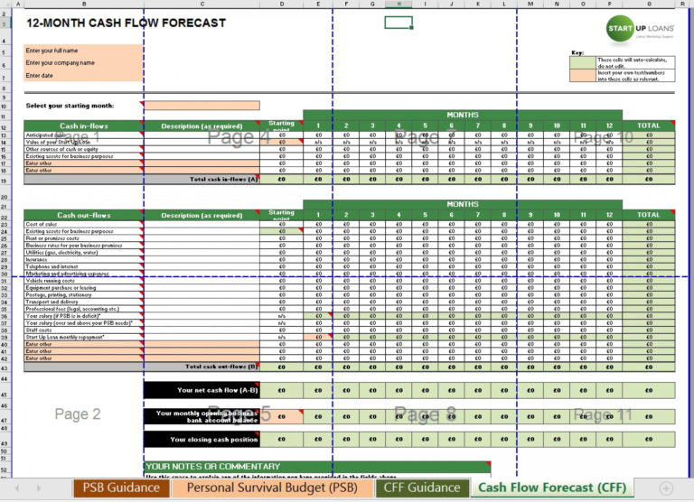 3 way cashflow forecast