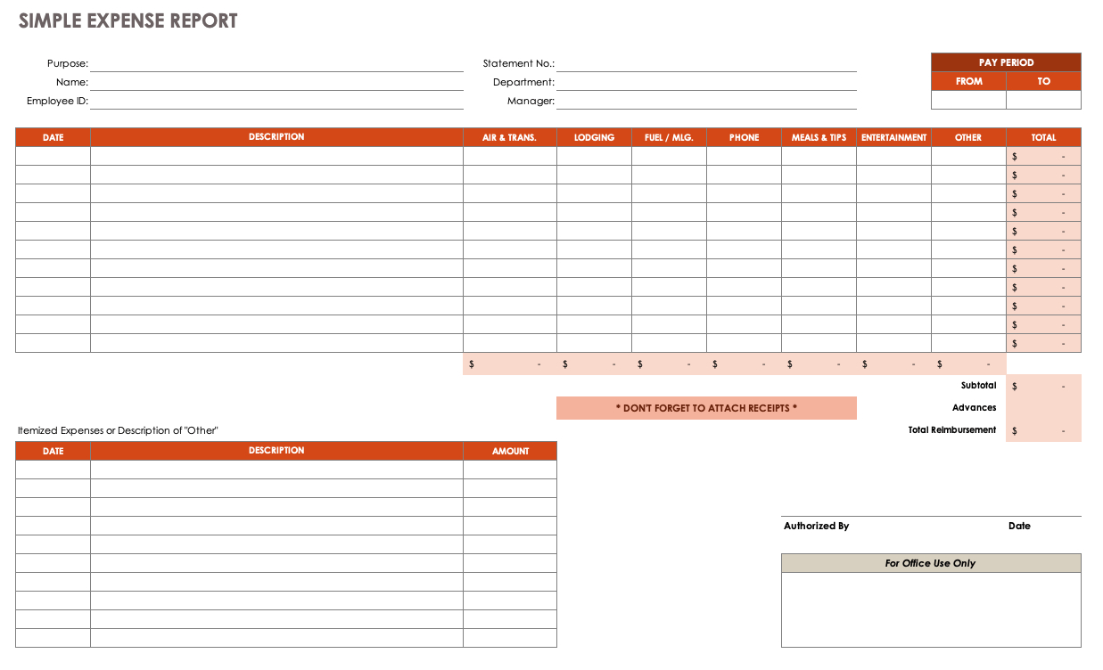 Simple Job Costing Spreadsheet with Free Expense Report Templates