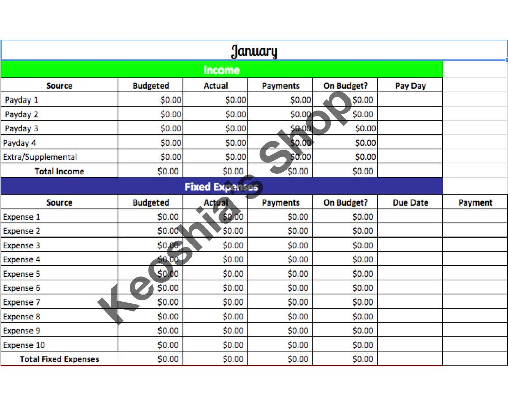 Sinking Fund Excel Spreadsheet With Regard To Super 10 Line Budgeting Spread Sheet Google Sheets Digital  Etsy