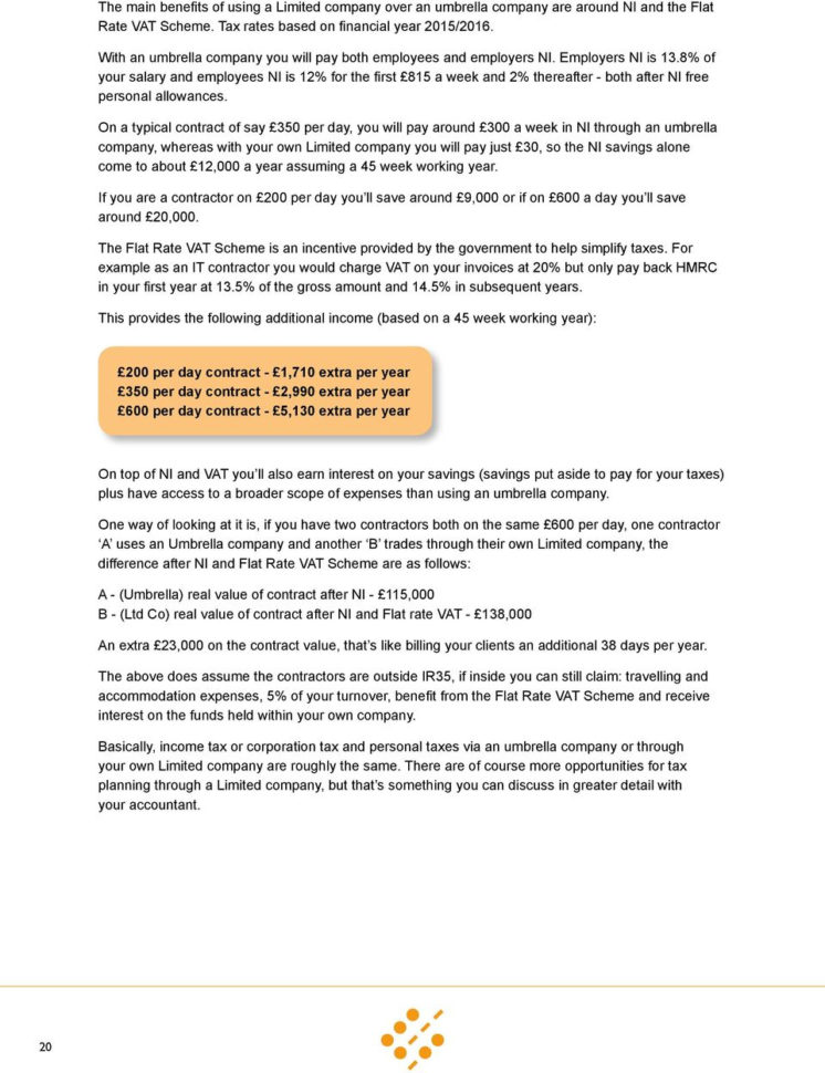 Sjd Accountancy Spreadsheet Throughout Contractor S Guide. To Running Your Own Limited Company.  Pdf
