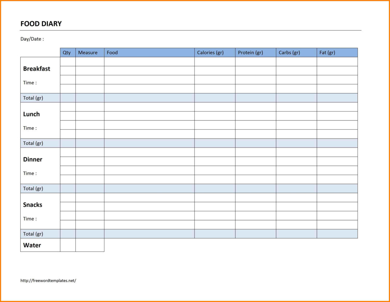 slimming-world-food-diary-spreadsheet-throughout-food-diary-template