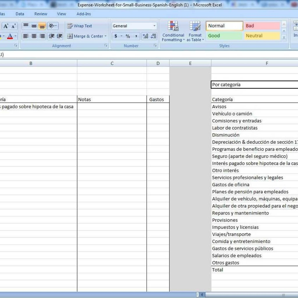 Small Business Expense Spreadsheet in Small Business Expense Spreadsheet  Stalinsektionen