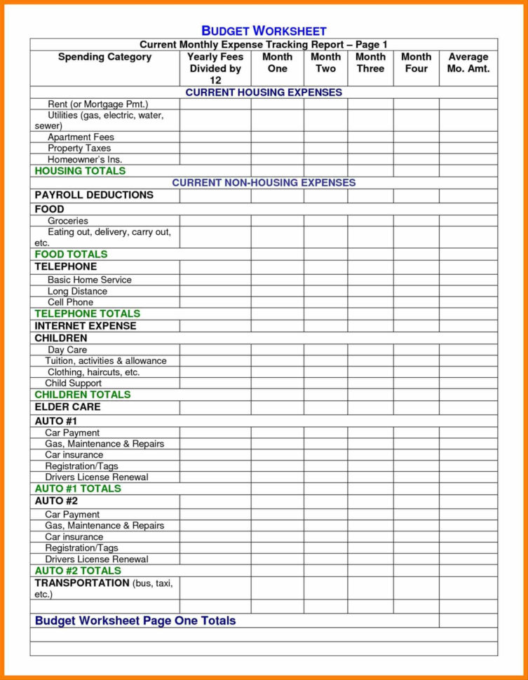 Small Business Expense Sheet Templates