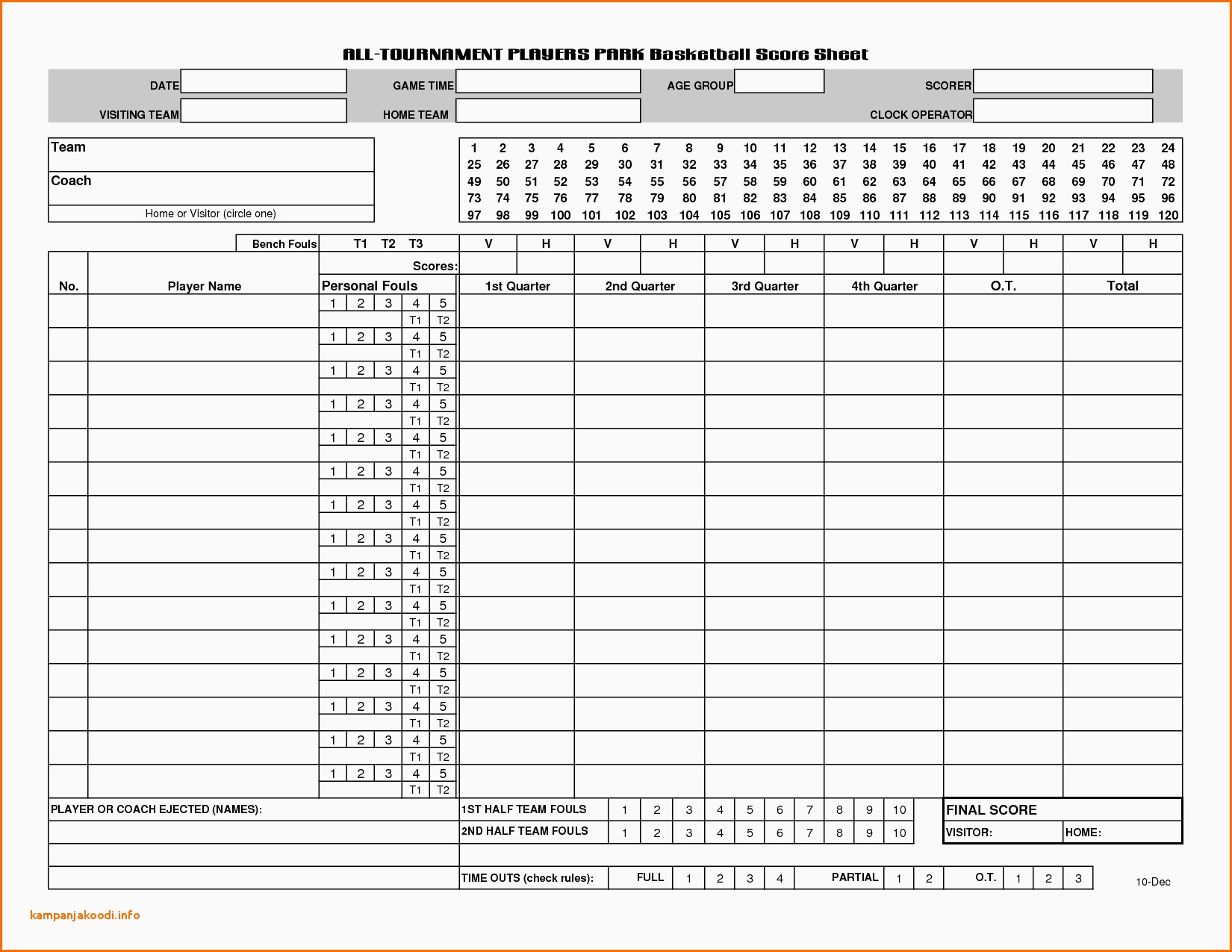 Printable Football Stat Sheets